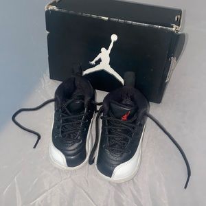 Black and White Jordan Retro 12 Size 4